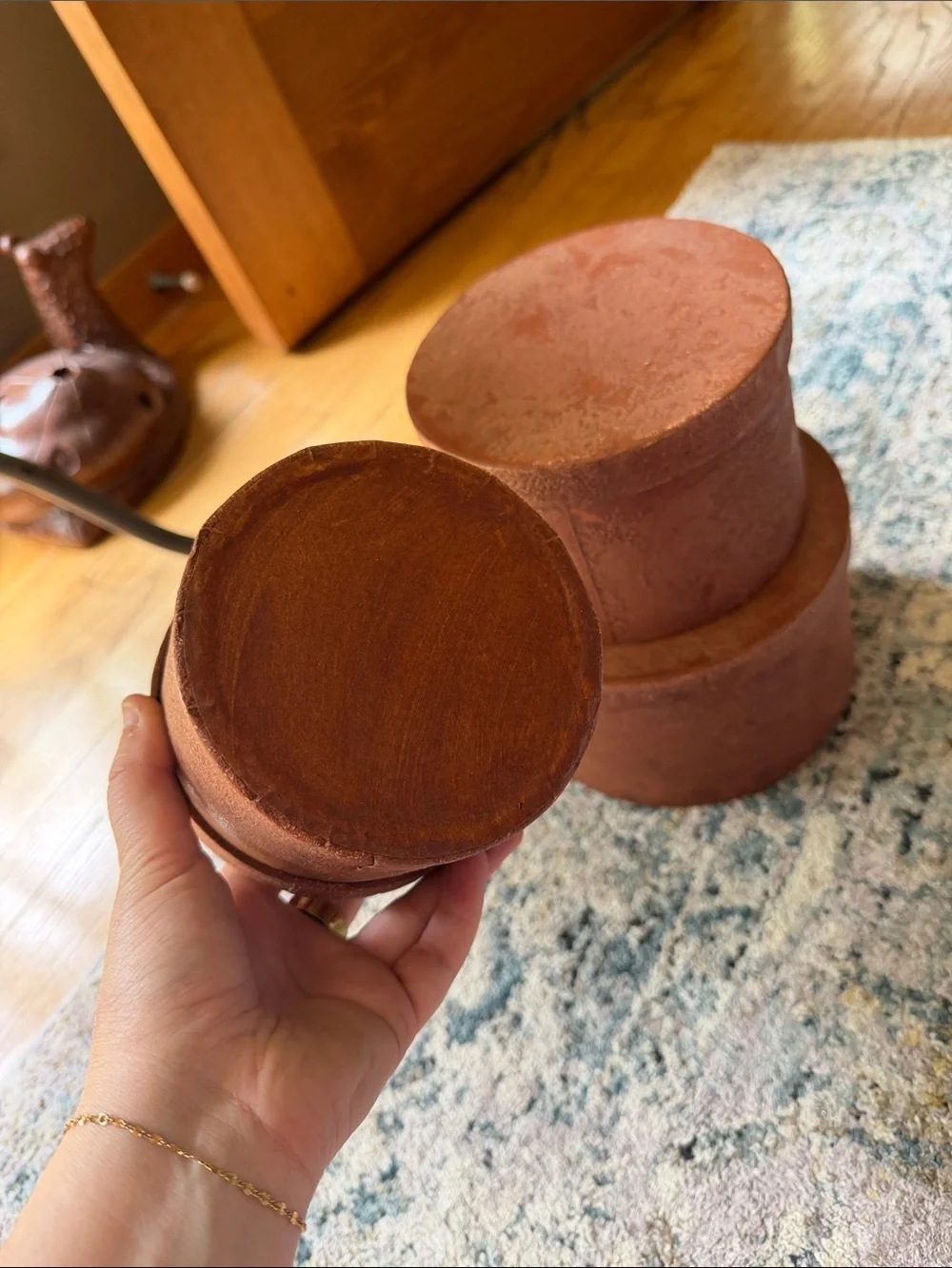 3 Primitive Rustic Halloween Nesting Boxes Round Stackable Decor